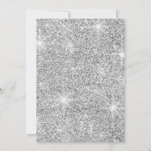 Kerst Silver Glitter Glam Elegant Kaart (Achterkant)