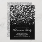 Kerst Silver Glitter Glam Elegant Kaart (Voorkant / Achterkant)
