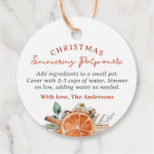Kerst Simmering Potpourri Gift Bedankjes Labels (Achterkant)