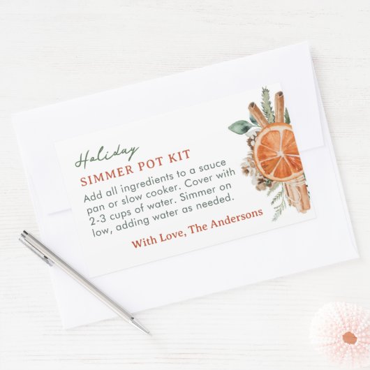 Kerst Simmerpot Kits Stovetop Potpourri Label (Envelop)