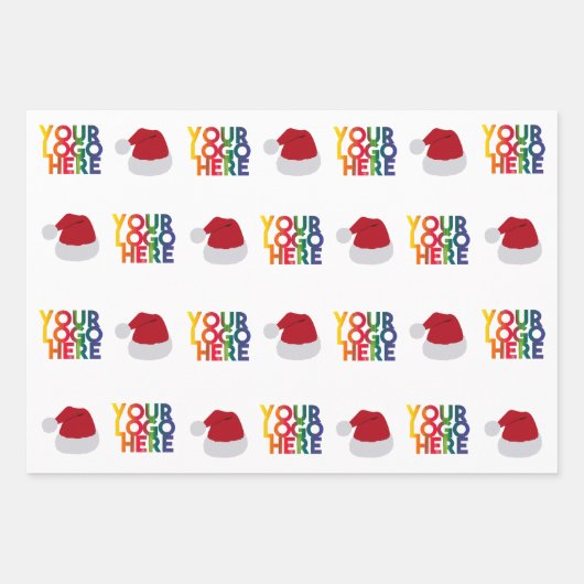 Kerst Simpel Zakelijk Logo Sinterklaas Hoed Inpakpapier Vel (Voorkant 2)