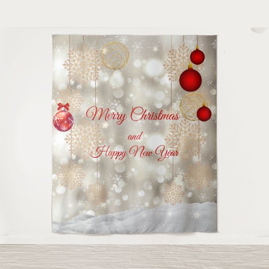 Kerst Simpele Achtergrond Wandkleed (Voorkant)