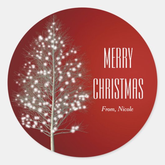 Kerst Simpele Rustieke Boom Vakantie Sticker (Voorkant)