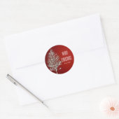 Kerst Simpele Rustieke Boom Vakantie Sticker (Envelop)