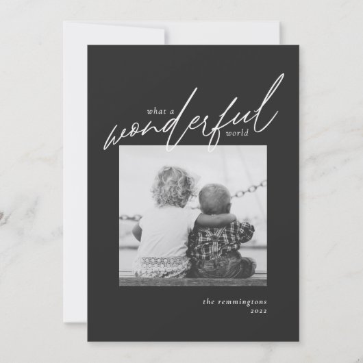 Kerst Simple Photo Black Silver Metallic (Voorkant)