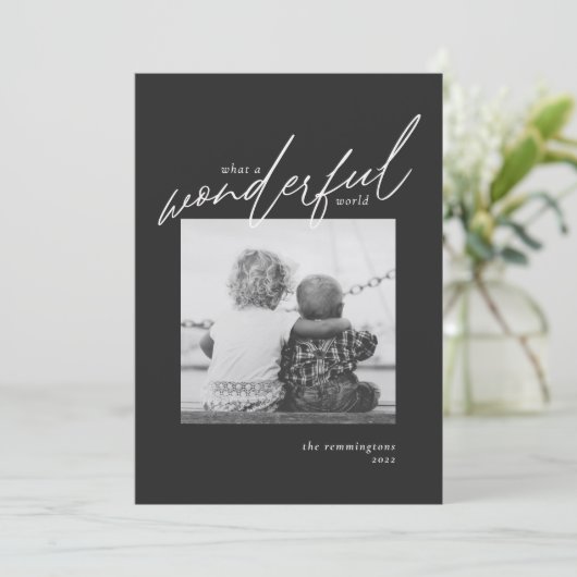 Kerst Simple Photo Black Silver Metallic (Staand voorkant)