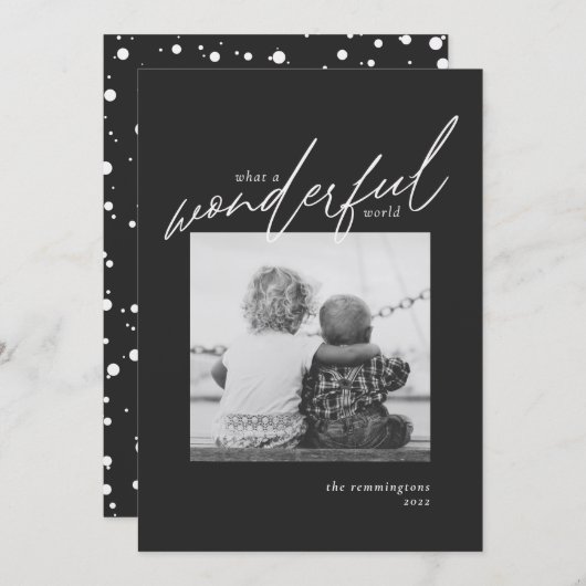 Kerst Simple Photo Black Silver Metallic (Voorkant / Achterkant)