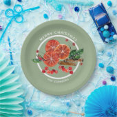 Kerst Sinaasappel Slices Kaneel Sticks Bessen Papieren Bordje (Feest)