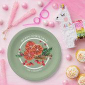 Kerst Sinaasappel Slices Kaneel Sticks Bessen Papieren Bordje (Feest)