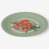 Kerst Sinaasappel Slices Kaneel Sticks Bessen Papieren Bordje (Gekanteld)