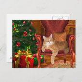 Kerst sinaasappel tabby feestdagenkaart (Voorkant / Achterkant)