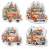 Kerst Sinaasappel  Trucks Sticker (Voorkant)