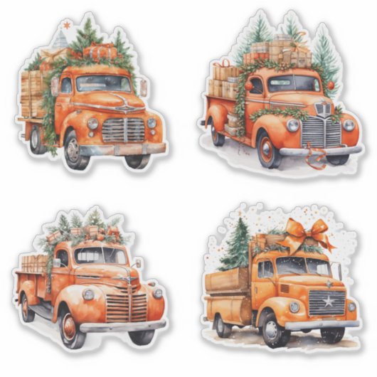 Kerst Sinaasappel  Trucks Sticker (Voorkant)