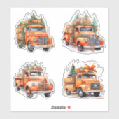 Kerst Sinaasappel  Trucks Sticker (Vel)
