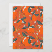 Kerst sinaasappels & bloemen patroonfeest uitnodig kaart (Achterkant)