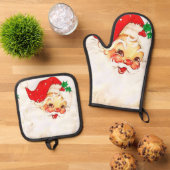 Kerst Sinterklaas Oven Mitt & Pot Houders Ovenwant & Pannenlap Set (Top down)
