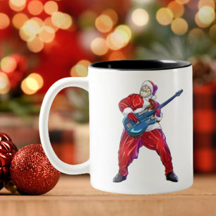 Kerst Sinterklaas Rock Punk Tweekleurige Koffiemok