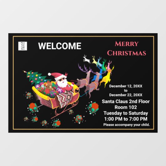 Kerst Sinterklaas Uren Business Personaliseren Raamsticker (Vel)