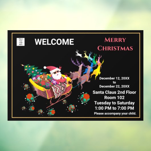 Kerst Sinterklaas Uren Business Personaliseren Raamsticker (Vel 3)