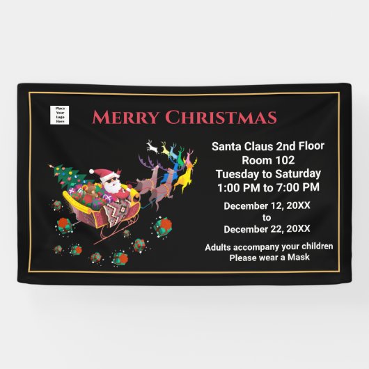 Kerst Sinterklaas Vakantie uren personaliseren Spandoek (Horizontaal)