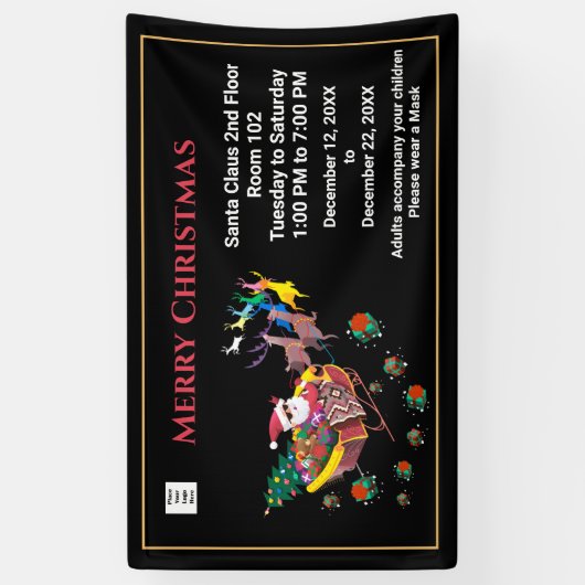 Kerst Sinterklaas Vakantie uren personaliseren Spandoek (Verticaal)