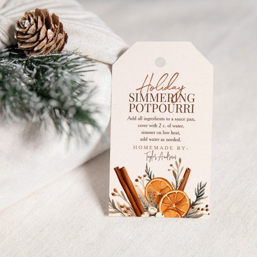 Kerst Sissende Potpourri Cadeaulabel