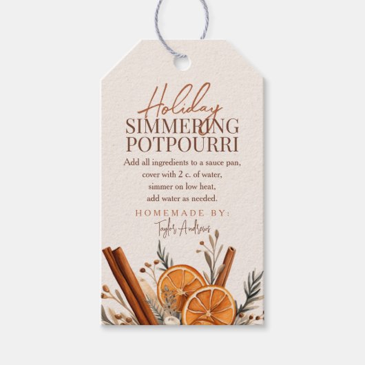 Kerst Sissende Potpourri Cadeaulabel (Voorkant)