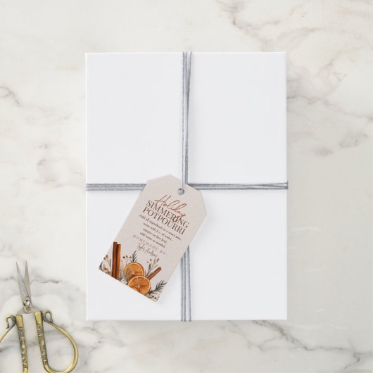 Kerst Sissende Potpourri Cadeaulabel (Met Touw)