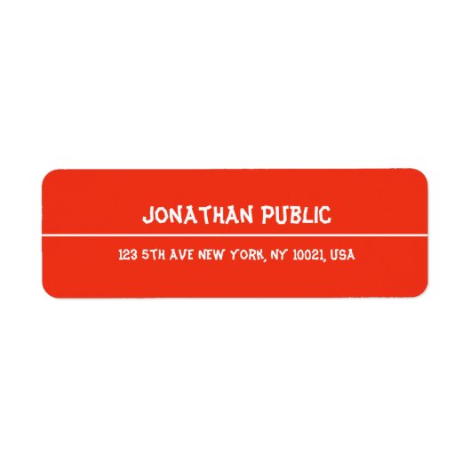 Kerst Sjabloon Handgeschreven Rood Retouradres Etiket (Voorkant)