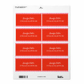 Kerst Sjabloon Handgeschreven Rood Wit Verzending Etiket (Full Sheet)
