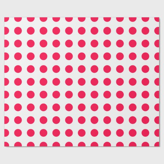 Kerst Sjabloon Rode Polka Dots Wit Rustiek Cadeaupapier (Vlak)