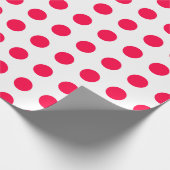 Kerst Sjabloon Rode Polka Dots Wit Rustiek Cadeaupapier (Hoek)