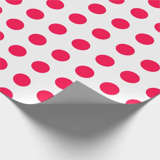 Kerst Sjabloon Rode Polka Dots Wit Rustiek Cadeaupapier (Hoek)