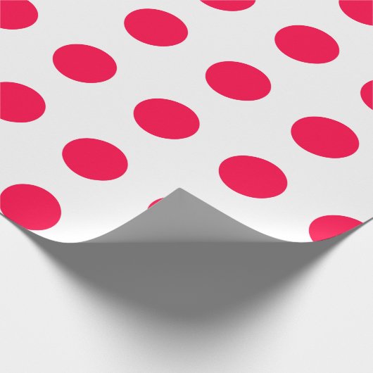Kerst Sjabloon Rode Polka Dots Wit Trendy Cadeaupapier (Hoek)