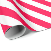 Kerst Sjabloon Rood Wit Gestreept Trendy Classy Cadeaupapier (Rol Hoek)