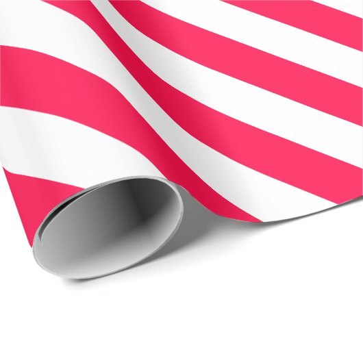 Kerst Sjabloon Rood Wit Gestreept Trendy Classy Cadeaupapier (Rol Hoek)