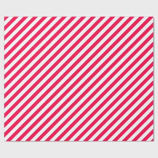 Kerst Sjabloon Rood Wit Stripes Classic Cadeaupapier (Vlak)