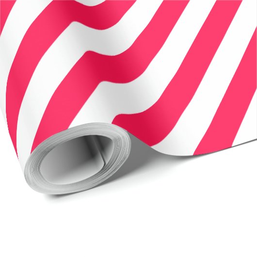 Kerst Sjabloon Rood Wit Stripes Classic Cadeaupapier (Rol Hoek)