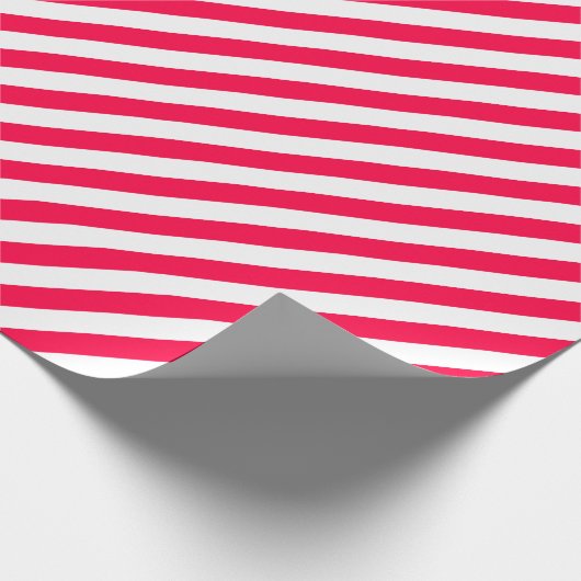 Kerst Sjabloon Rood Wit Stripes Classic Cadeaupapier (Hoek)