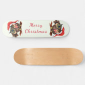 Kerst Skateboard Baby Uil met Gift (Horizontaal)
