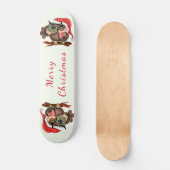 Kerst Skateboard Baby Uil met Gift (Voorkant)