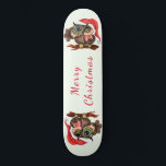 Kerst Skateboard Baby Uil met Gift<br><div class="desc">Skateboard met Schattigee Baby Uil In Christmas Pet en Gift - Painting Funny Bird Fun Collectie - Kies / Voeg Uw Unieke Tekst / Naam / Kleur - Maak Uw Speciale Skateboards Gift - Formaat wijzigen en verplaatsen of verwijderen / elementen toevoegen - afbeelding / tekst met aanpassingsgereedschap. Schilderen en...</div>