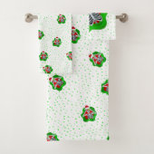 Kerst Skelet Bright Splatter Shape Stippen Bad Handdoek (Insitu)