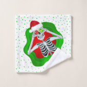 Kerst Skelet Bright Splatter Shape Stippen Bad Handdoek (Wasdoekje)