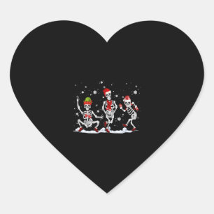 Kerst Skelet Creepy Dancing Hart Sticker