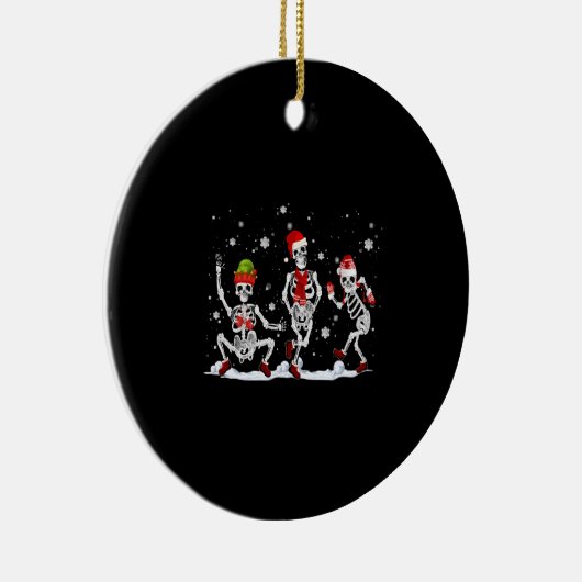 Kerst Skelet Creepy Dancing Keramisch Ornament (Rechts)