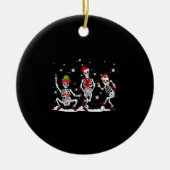 Kerst Skelet Creepy Dancing Keramisch Ornament (Voorkant)