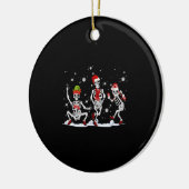 Kerst Skelet Creepy Dancing Keramisch Ornament (Links)