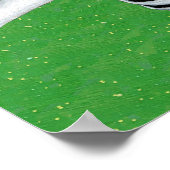 Kerst Skelet Pet Ornamenten Groen Gouden Flecks Poster (Hoek)