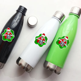 Kerst Skelet Santa Hat Ornamenten Groen Rood Sticker